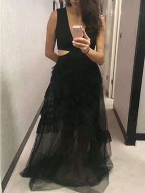 black ruched maxi dress My Pleasure